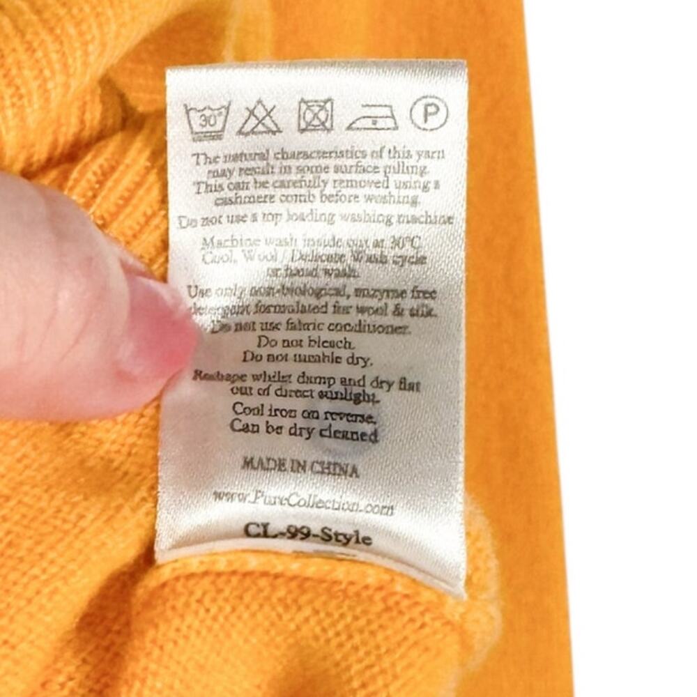 Pure Collection Orange Basic Preppy Crew Neck 100… - image 5